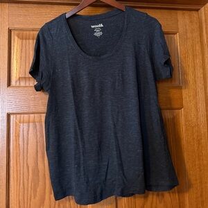 Wool& Stella linen tee, large, washed navy